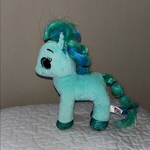 TY Teal and Blue Plush Unicorn Toy